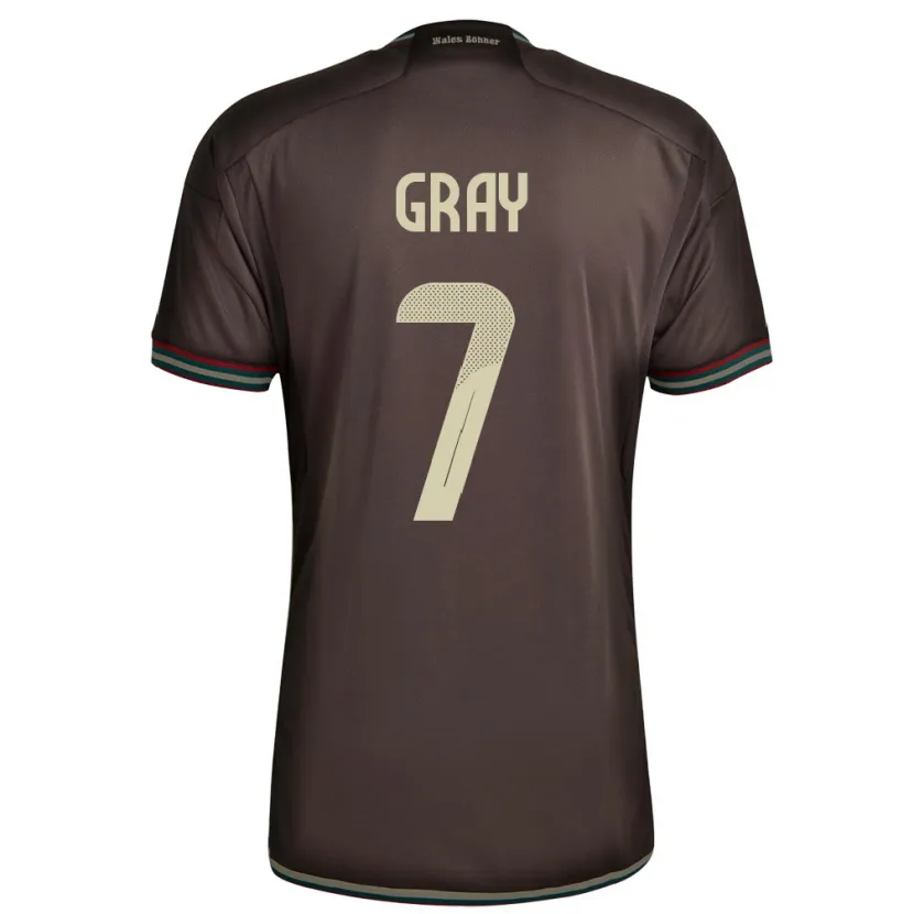 Danxen Kvinnor Jamaica Demarai Gray #7 Nattbrun Bortatröja Matchtröjor 24-26 Tröjor T-Tröja