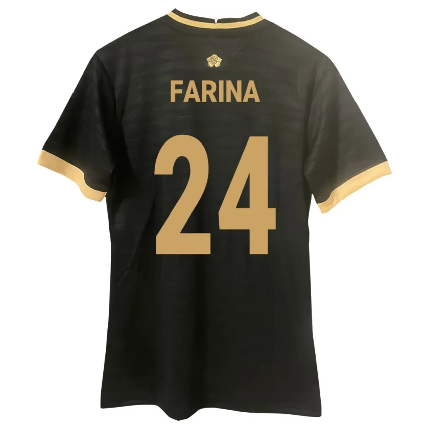 Danxen Kvinnor Panama Edgardo Fariña #24 Svart Bortatröja Matchtröjor 24-26 Tröjor T-Tröja