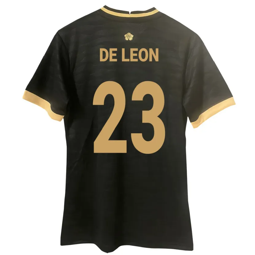 Danxen Kvinnor Panama Yerenis De León #23 Svart Bortatröja Matchtröjor 24-26 Tröjor T-Tröja