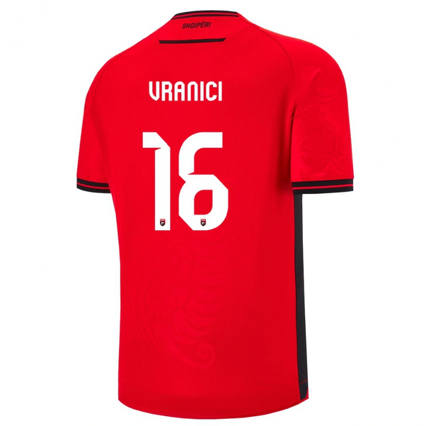 Danxen Barn Albanien Dean Vranici #16 Röd Svart Hemmatröja Matchtröjor 26-28 Tröjor T-Tröja