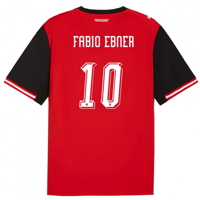 Danxen Barn Österrike Fabio Ebner #10 Svart Vit Hemmatröja Matchtröjor 26-28 Tröjor T-Tröja