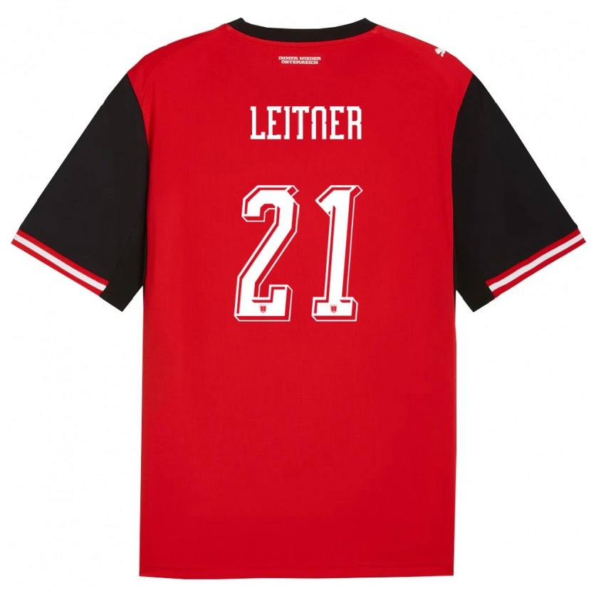 Danxen Barn Österrike Annelie Leitner #21 Svart Vit Hemmatröja Matchtröjor 26-28 Tröjor T-Tröja