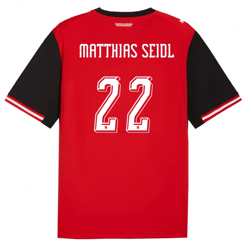 Danxen Barn Österrike Matthias Seidl #22 Svart Vit Hemmatröja Matchtröjor 26-28 Tröjor T-Tröja