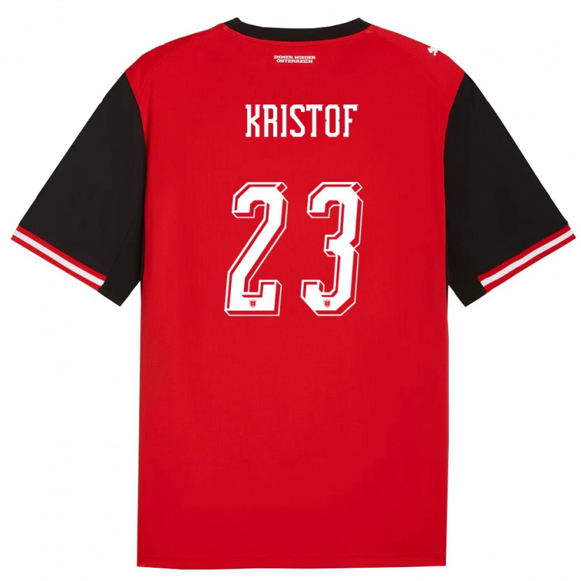 Danxen Barn Österrike Nicolas Kristof #23 Svart Vit Hemmatröja Matchtröjor 26-28 Tröjor T-Tröja