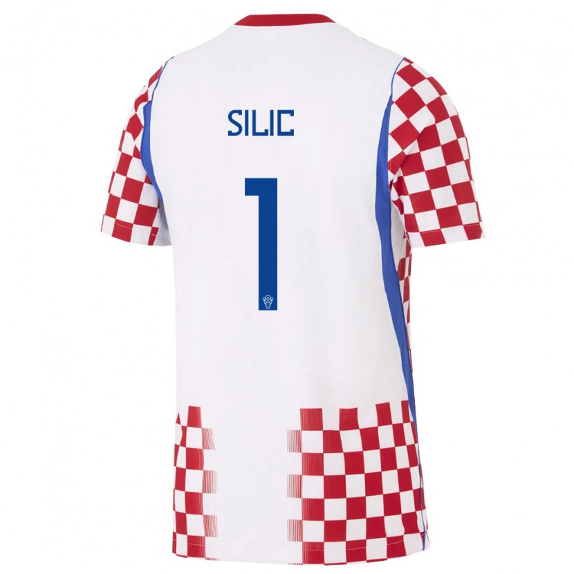 Danxen Barn Kroatien Toni Silic #1 Vit Röd Blå Hemmatröja Matchtröjor 26-28 Tröjor T-Tröja