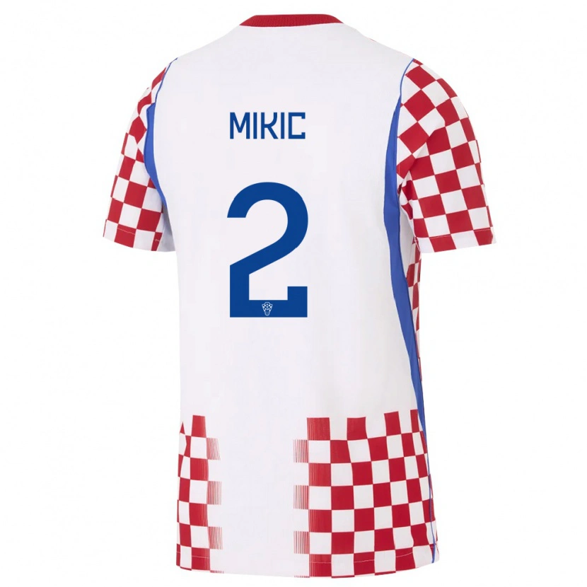 Danxen Barn Kroatien Noa Mikic #2 Vit Röd Blå Hemmatröja Matchtröjor 26-28 Tröjor T-Tröja