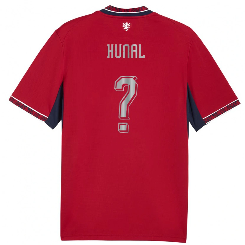 Danxen Barn Tjeckien Eric Hunal #0 Röd Vit Marin Hemmatröja Matchtröjor 26-28 Tröjor T-Tröja