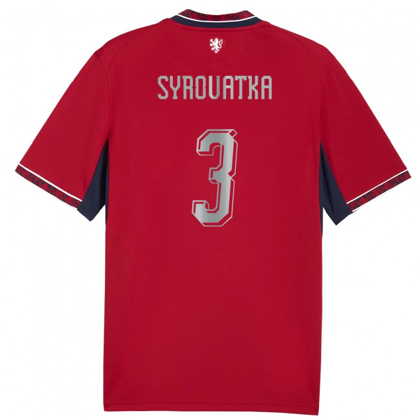 Danxen Barn Tjeckien Matyas Syrovatka #3 Röd Vit Marin Hemmatröja Matchtröjor 26-28 Tröjor T-Tröja