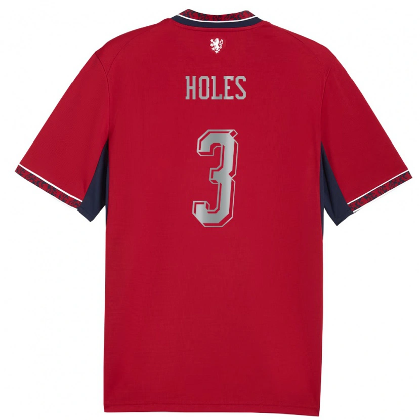 Danxen Barn Tjeckien Tomas Holes #3 Röd Vit Marin Hemmatröja Matchtröjor 26-28 Tröjor T-Tröja