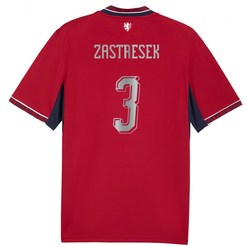 Danxen Barn Tjeckien Matous Zastresek #3 Röd Vit Marin Hemmatröja Matchtröjor 26-28 Tröjor T-Tröja