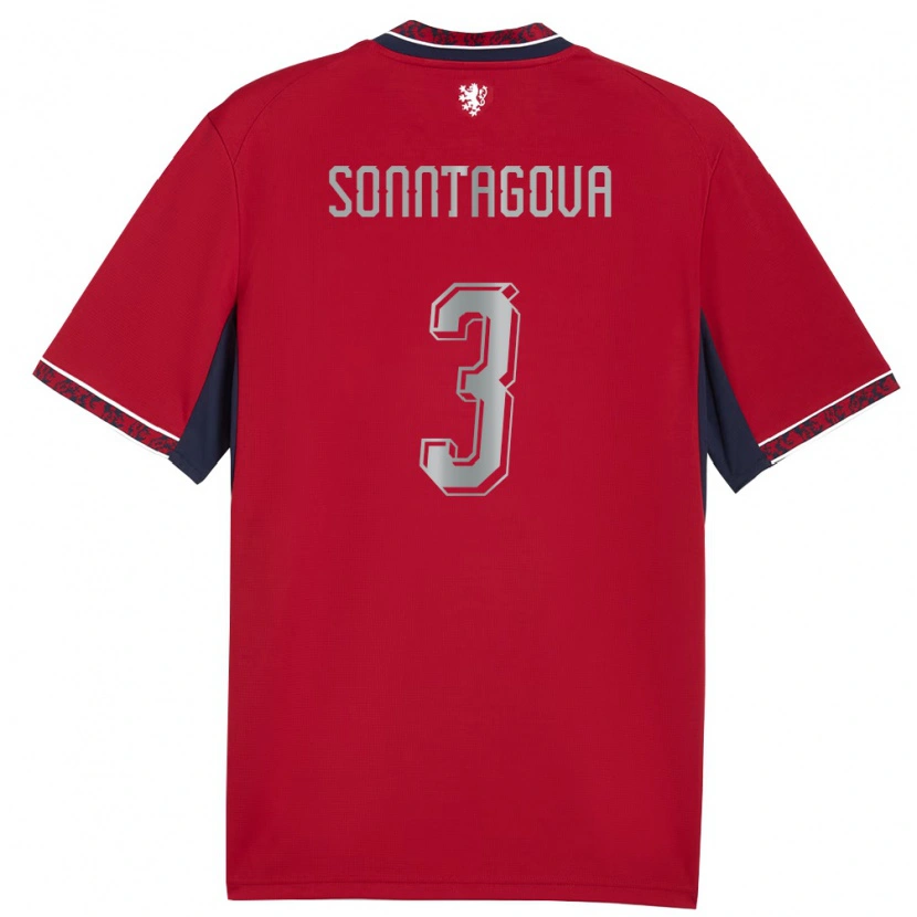 Danxen Barn Tjeckien Eliška Sonntagová #3 Röd Vit Marin Hemmatröja Matchtröjor 26-28 Tröjor T-Tröja