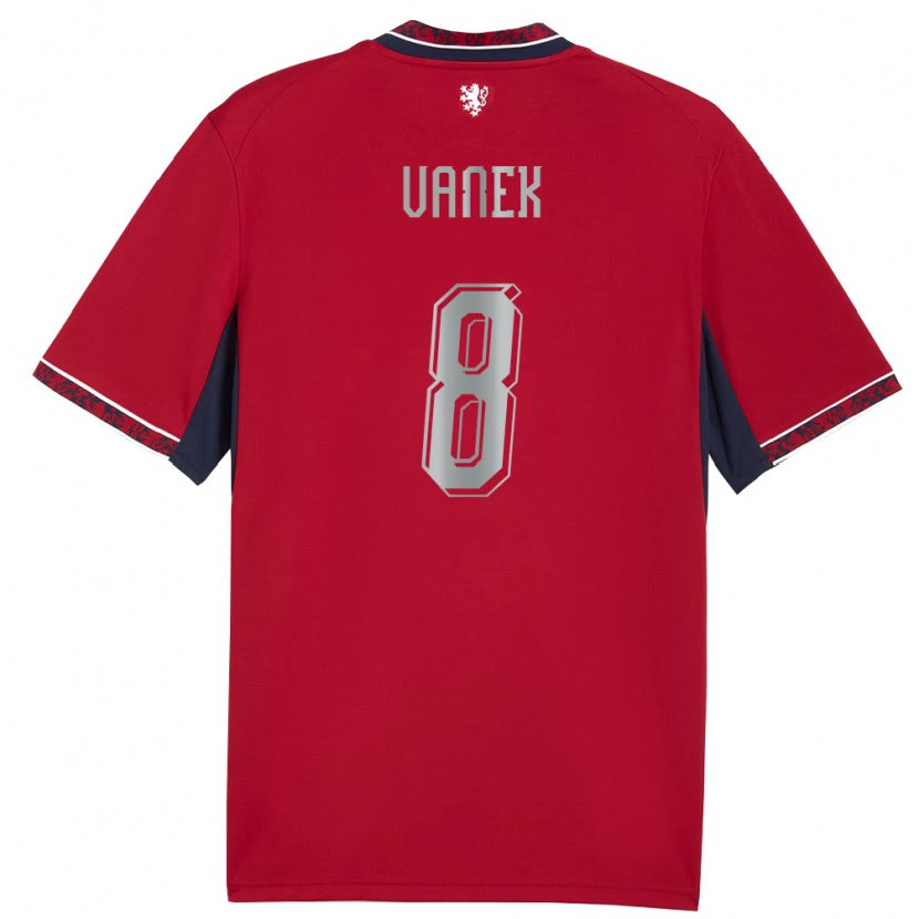 Danxen Barn Tjeckien Lukas Vanek #8 Röd Vit Marin Hemmatröja Matchtröjor 26-28 Tröjor T-Tröja