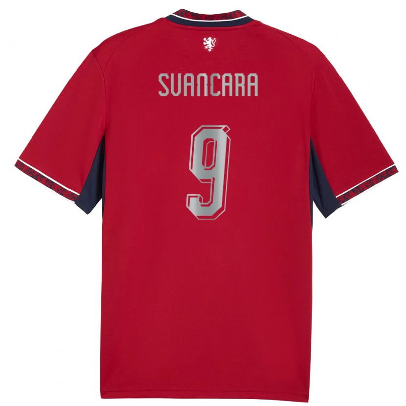 Danxen Barn Tjeckien Daniel Svancara #9 Röd Vit Marin Hemmatröja Matchtröjor 26-28 Tröjor T-Tröja