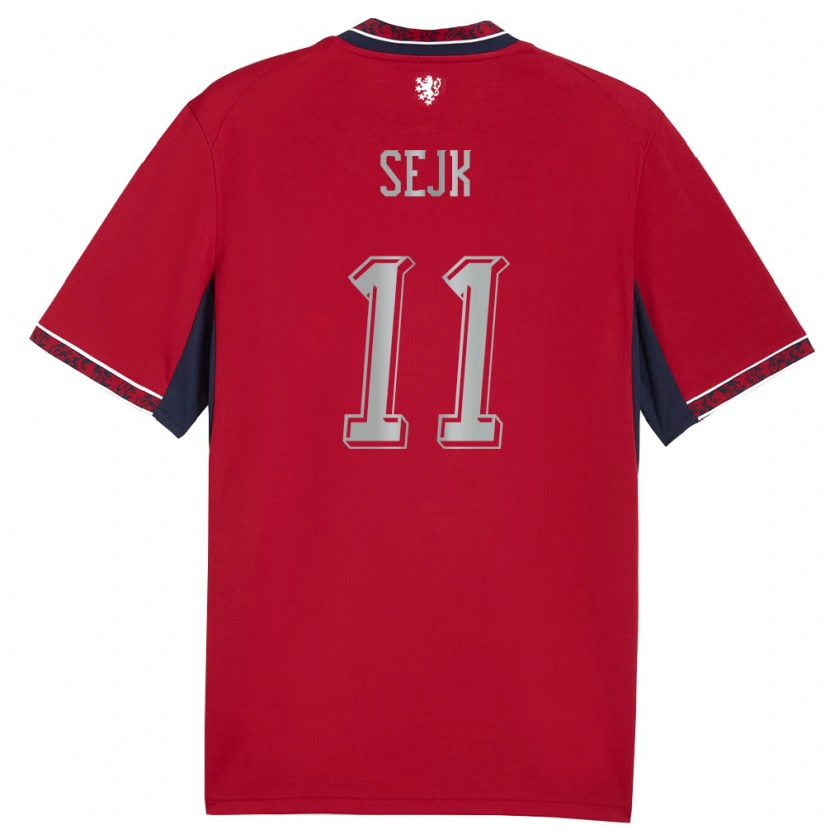 Danxen Barn Tjeckien Vaclav Sejk #11 Röd Vit Marin Hemmatröja Matchtröjor 26-28 Tröjor T-Tröja