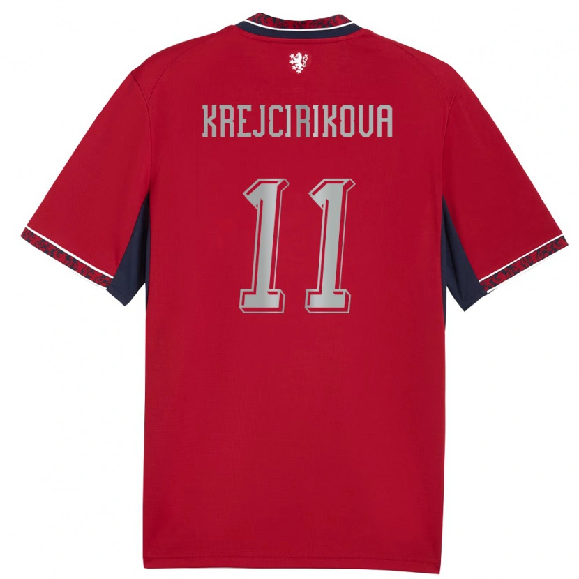 Danxen Barn Tjeckien Tereza Krejčiříková #11 Röd Vit Marin Hemmatröja Matchtröjor 26-28 Tröjor T-Tröja