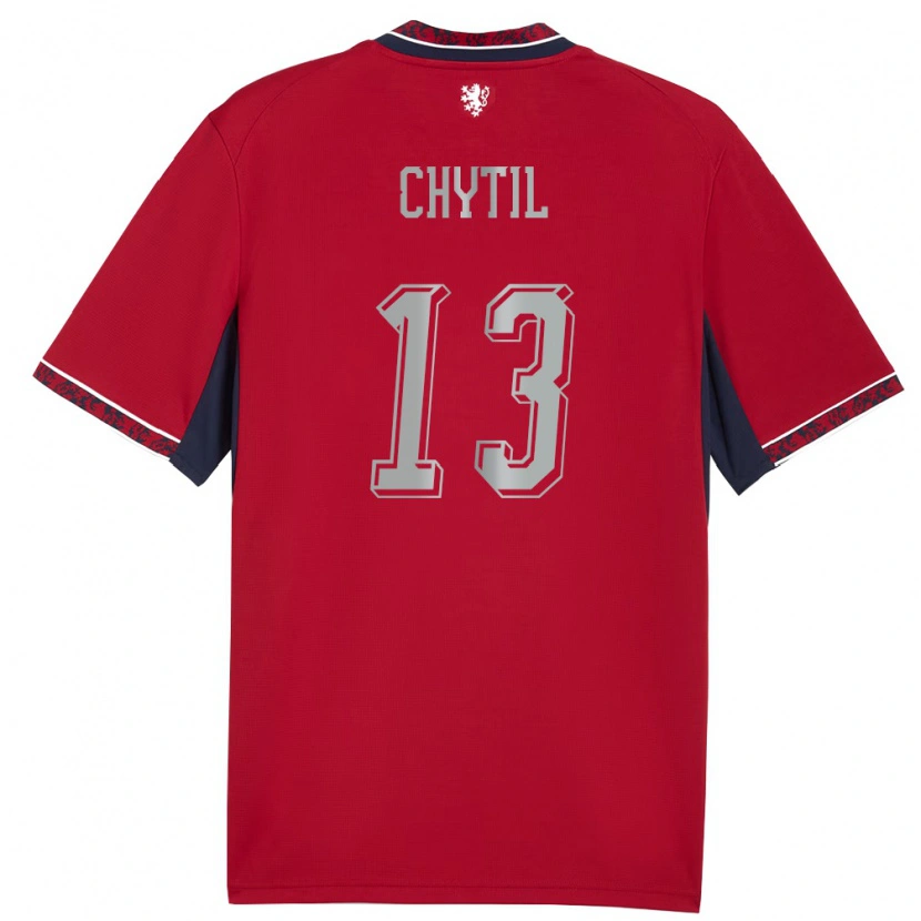 Danxen Barn Tjeckien Mojmír Chytil #13 Röd Vit Marin Hemmatröja Matchtröjor 26-28 Tröjor T-Tröja