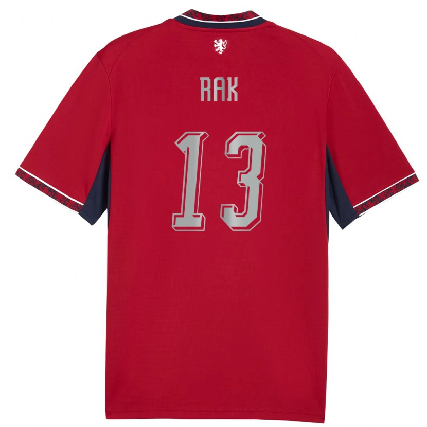 Danxen Barn Tjeckien Filip Rak #13 Röd Vit Marin Hemmatröja Matchtröjor 26-28 Tröjor T-Tröja