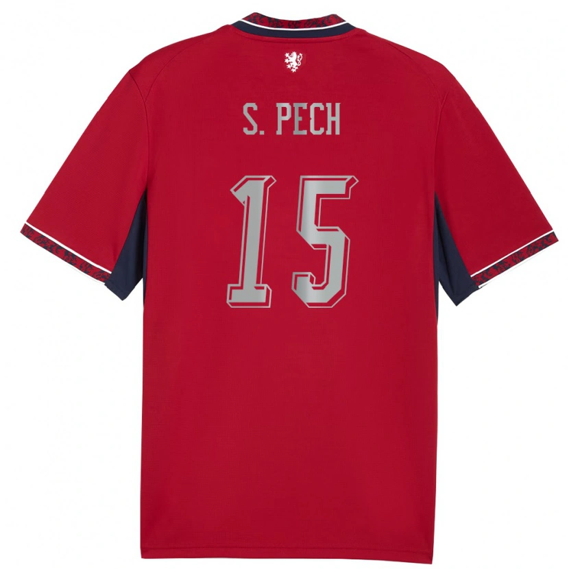 Danxen Barn Tjeckien Sebastian Pech #15 Röd Vit Marin Hemmatröja Matchtröjor 26-28 Tröjor T-Tröja