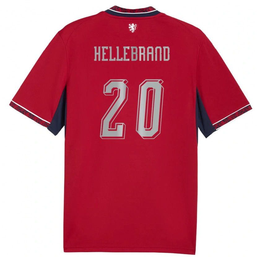 Danxen Barn Tjeckien Tomas Hellebrand #20 Röd Vit Marin Hemmatröja Matchtröjor 26-28 Tröjor T-Tröja