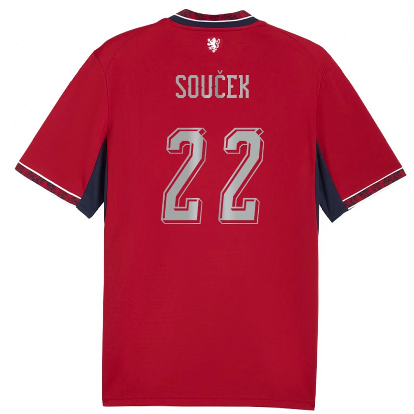 Danxen Barn Tjeckien Tomáš Souček #22 Röd Vit Marin Hemmatröja Matchtröjor 26-28 Tröjor T-Tröja