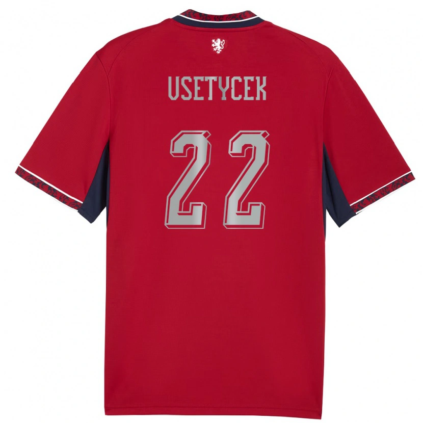 Danxen Barn Tjeckien Adam Vsetycek #22 Röd Vit Marin Hemmatröja Matchtröjor 26-28 Tröjor T-Tröja