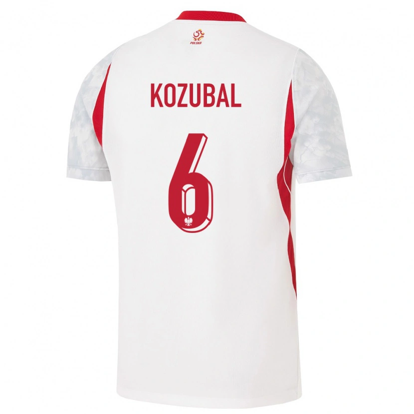 Danxen Barn Polen Antoni Kozubal #6 Vit Röd Grå Hemmatröja Matchtröjor 26-28 Tröjor T-Tröja