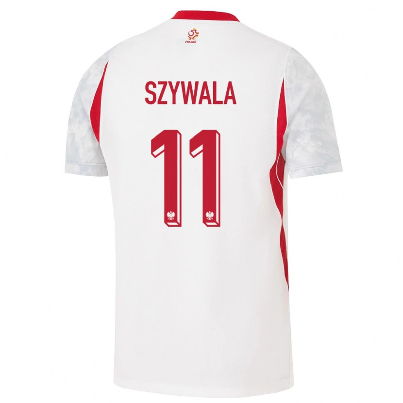 Danxen Barn Polen Bartosz Szywala #11 Vit Röd Grå Hemmatröja Matchtröjor 26-28 Tröjor T-Tröja