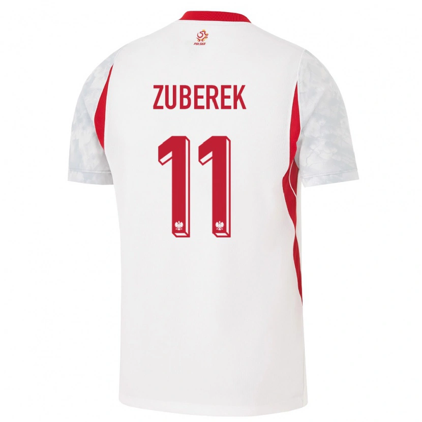Danxen Barn Polen Jan Żuberek #11 Vit Röd Grå Hemmatröja Matchtröjor 26-28 Tröjor T-Tröja