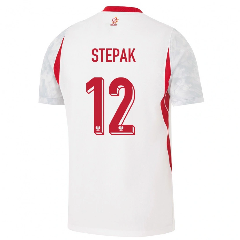 Danxen Barn Polen Jakub Stepak #12 Vit Röd Grå Hemmatröja Matchtröjor 26-28 Tröjor T-Tröja