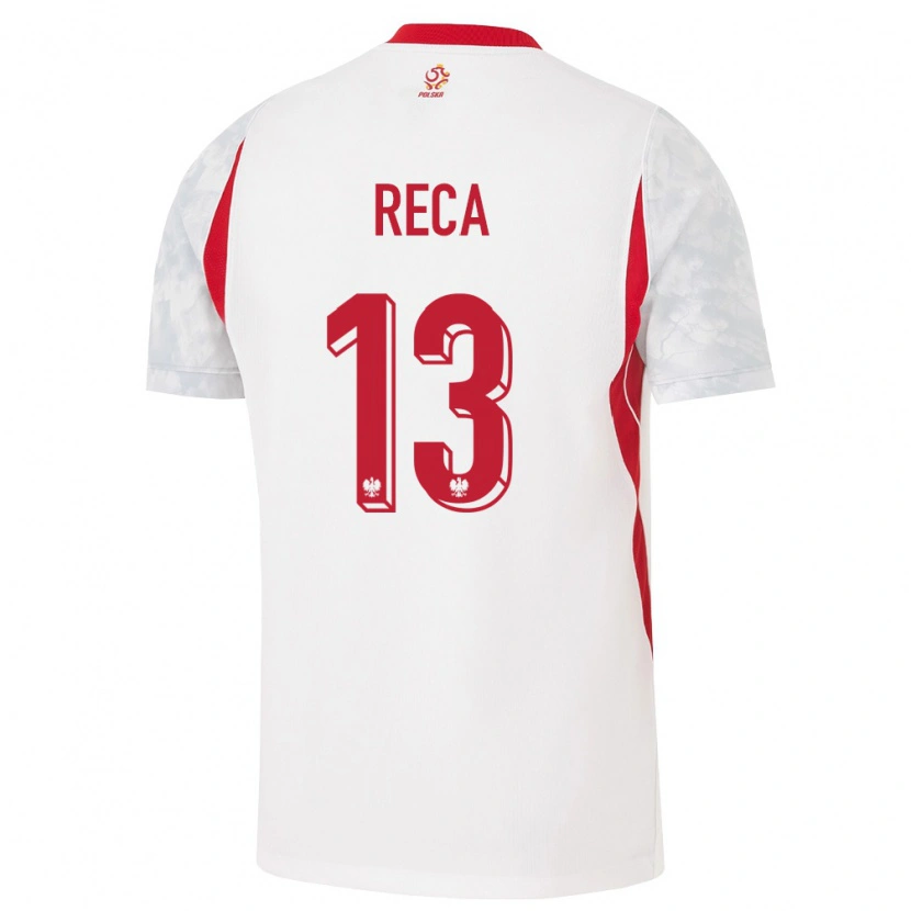 Danxen Barn Polen Arkadiusz Reca #13 Vit Röd Grå Hemmatröja Matchtröjor 26-28 Tröjor T-Tröja