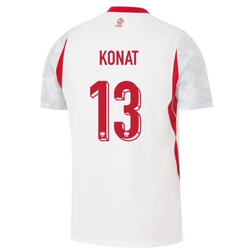 Danxen Barn Polen Katarzyna Konat #13 Vit Röd Grå Hemmatröja Matchtröjor 26-28 Tröjor T-Tröja