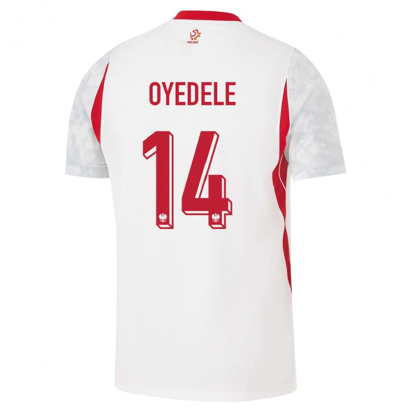 Danxen Barn Polen Maximillian Oyedele #14 Vit Röd Grå Hemmatröja Matchtröjor 26-28 Tröjor T-Tröja