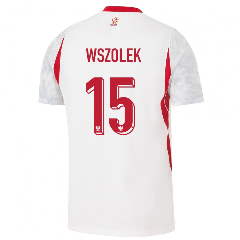 Danxen Barn Polen Paweł Wszołek #15 Vit Röd Grå Hemmatröja Matchtröjor 26-28 Tröjor T-Tröja