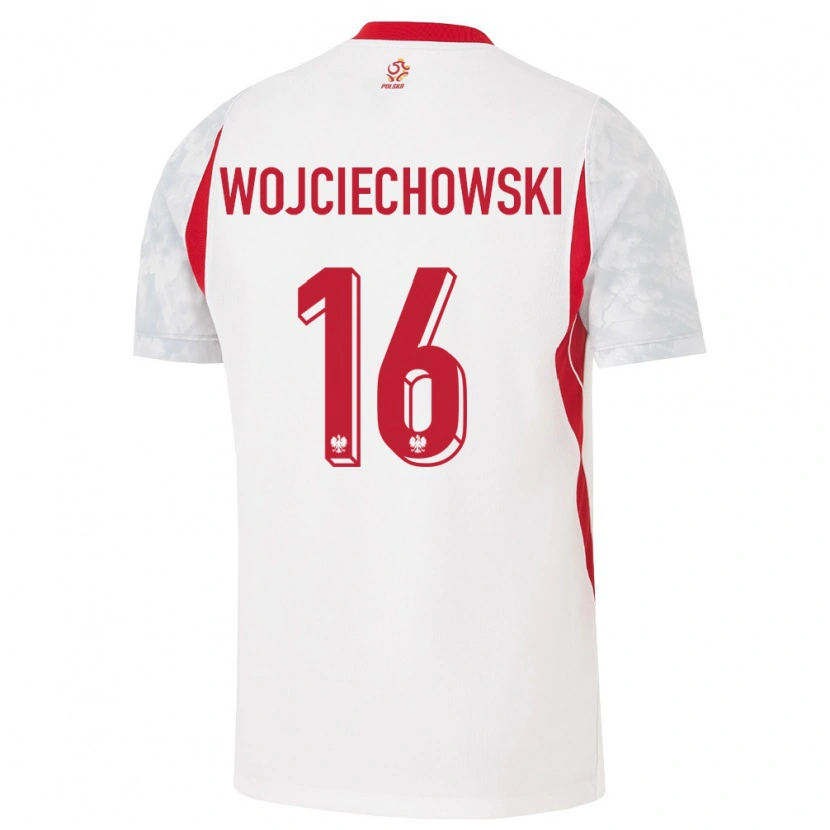 Danxen Barn Polen Oliwier Wojciechowski #16 Vit Röd Grå Hemmatröja Matchtröjor 26-28 Tröjor T-Tröja