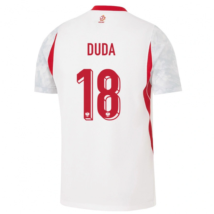 Danxen Barn Polen Kacper Duda #18 Vit Röd Grå Hemmatröja Matchtröjor 26-28 Tröjor T-Tröja