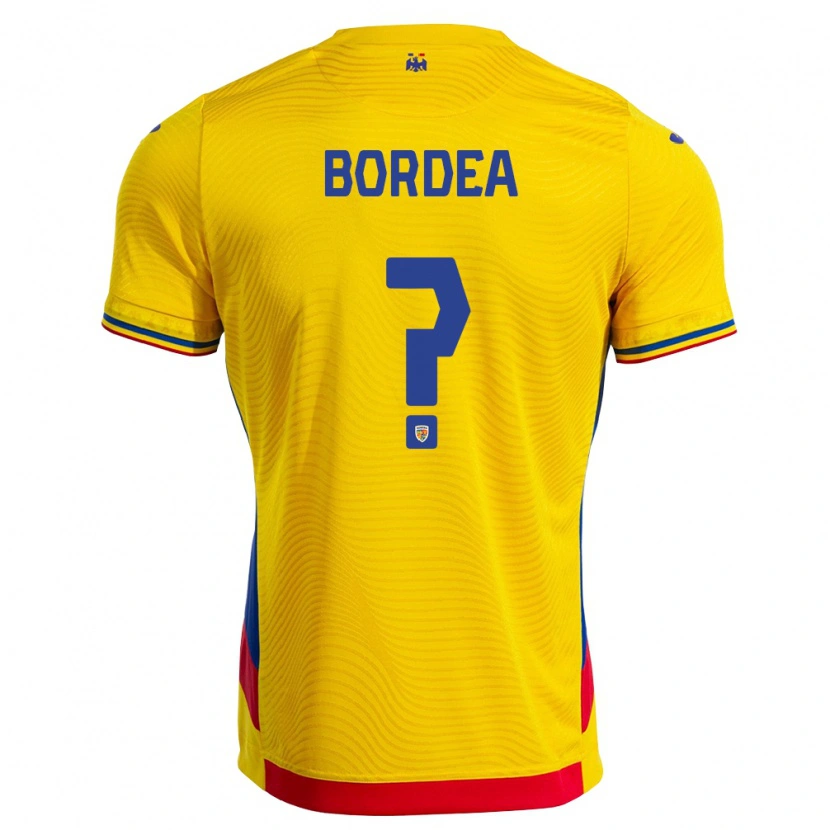 Danxen Barn Rumänien Mario Bordea #0 Gul Röd Hemmatröja Matchtröjor 26-28 Tröjor T-Tröja