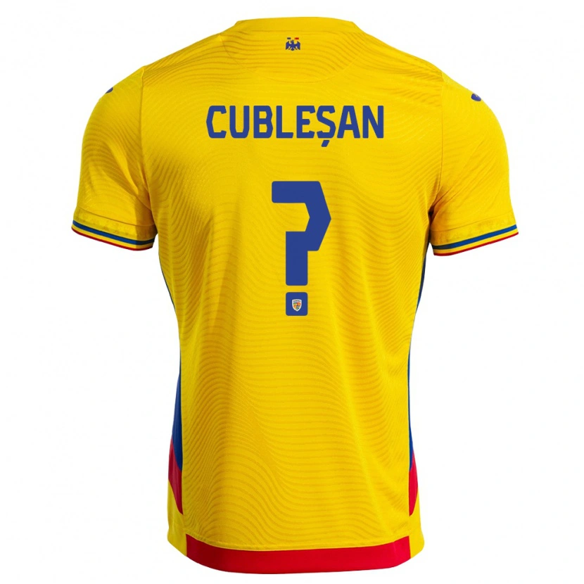 Danxen Barn Rumänien Andrei Cubleșan #0 Gul Röd Hemmatröja Matchtröjor 26-28 Tröjor T-Tröja