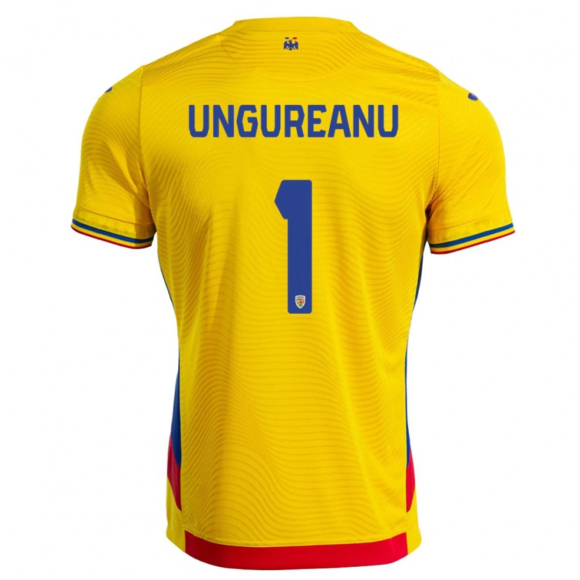 Danxen Barn Rumänien Bogdan Ungureanu #1 Gul Röd Hemmatröja Matchtröjor 26-28 Tröjor T-Tröja