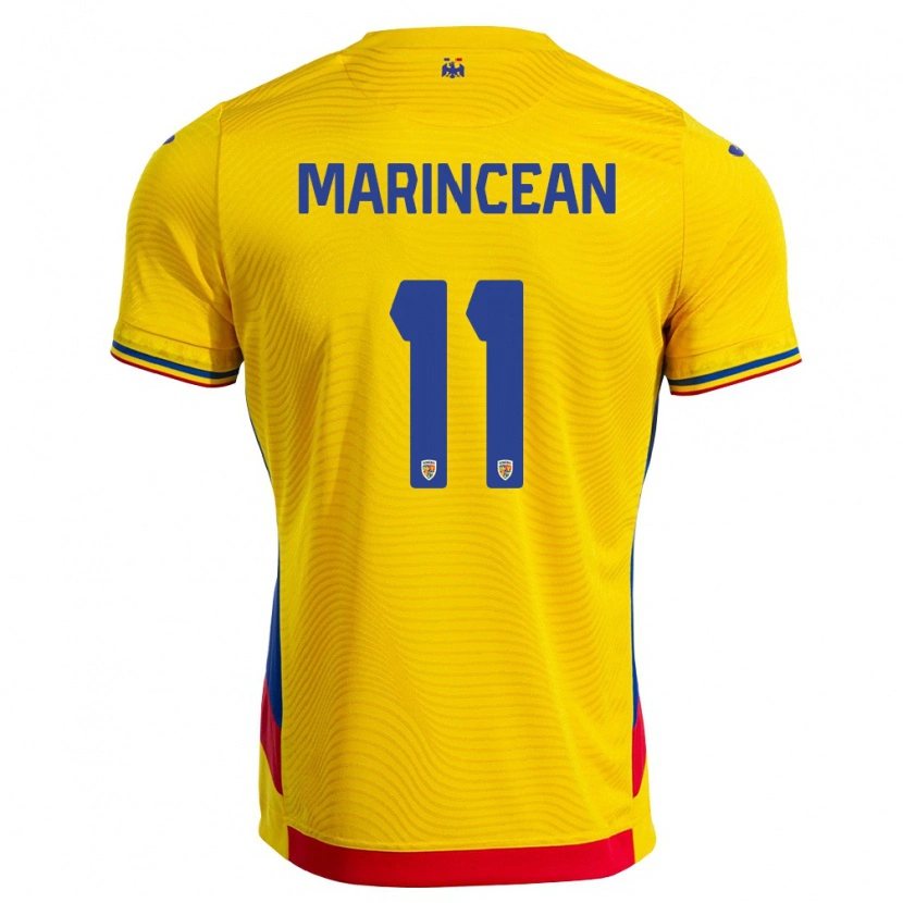 Danxen Barn Rumänien Răzvan Marincean #11 Gul Röd Hemmatröja Matchtröjor 26-28 Tröjor T-Tröja