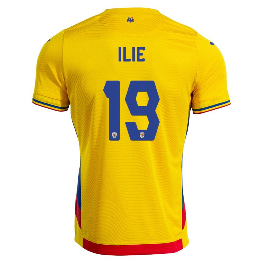 Danxen Barn Rumänien Rareș Ilie #19 Gul Röd Hemmatröja Matchtröjor 26-28 Tröjor T-Tröja