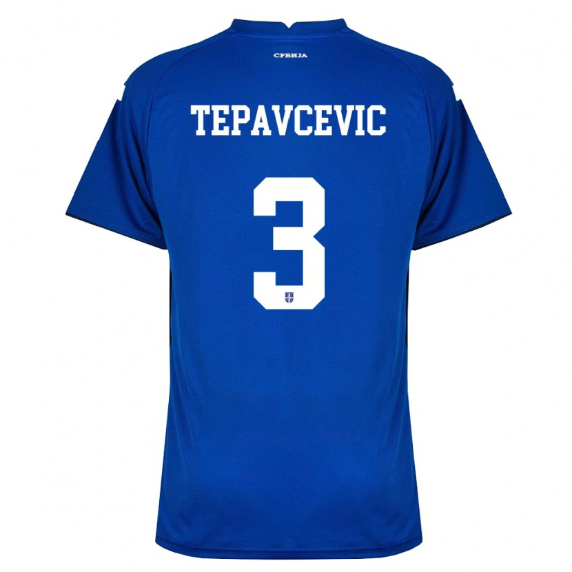 Danxen Barn Serbien Mateja Tepavcevic #3 Marin Röd Hemmatröja Matchtröjor 26-28 Tröjor T-Tröja