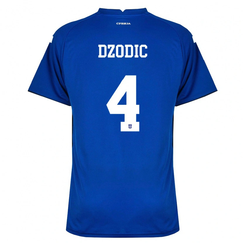 Danxen Barn Serbien Stefan Dzodic #4 Marin Röd Hemmatröja Matchtröjor 26-28 Tröjor T-Tröja