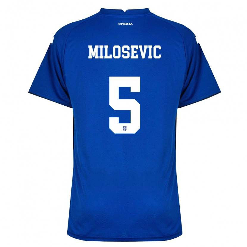 Danxen Barn Serbien Jovan Milosevic #5 Marin Röd Hemmatröja Matchtröjor 26-28 Tröjor T-Tröja