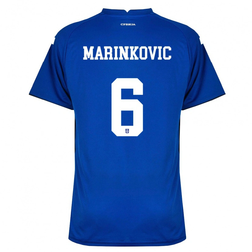 Danxen Barn Serbien Vojin Marinkovic #6 Marin Röd Hemmatröja Matchtröjor 26-28 Tröjor T-Tröja