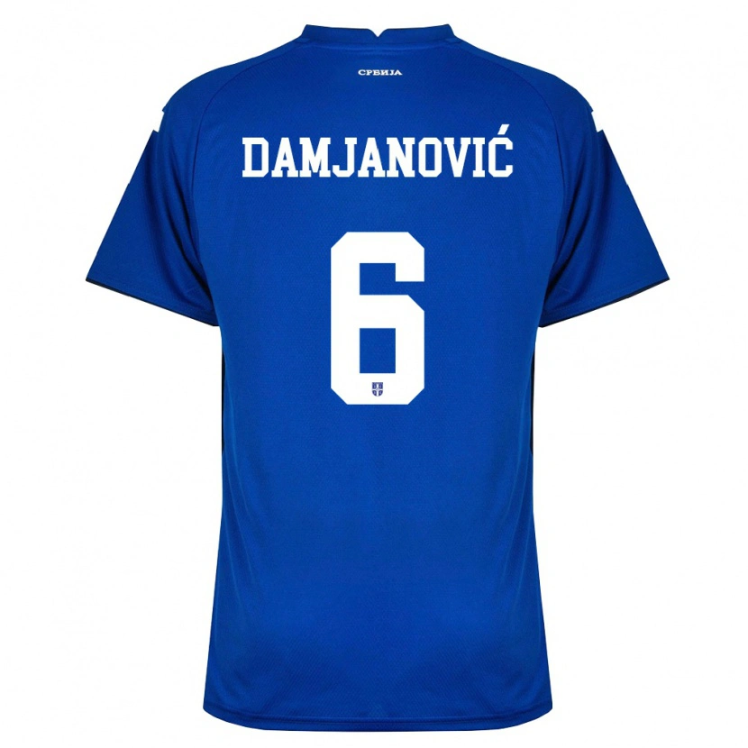 Danxen Barn Serbien Nevena Damjanovic #6 Marin Röd Hemmatröja Matchtröjor 26-28 Tröjor T-Tröja