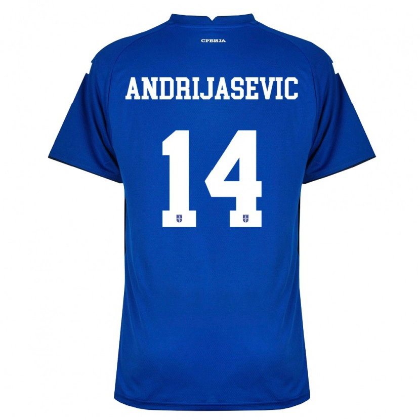 Danxen Barn Serbien Luka Andrijasevic #14 Marin Röd Hemmatröja Matchtröjor 26-28 Tröjor T-Tröja