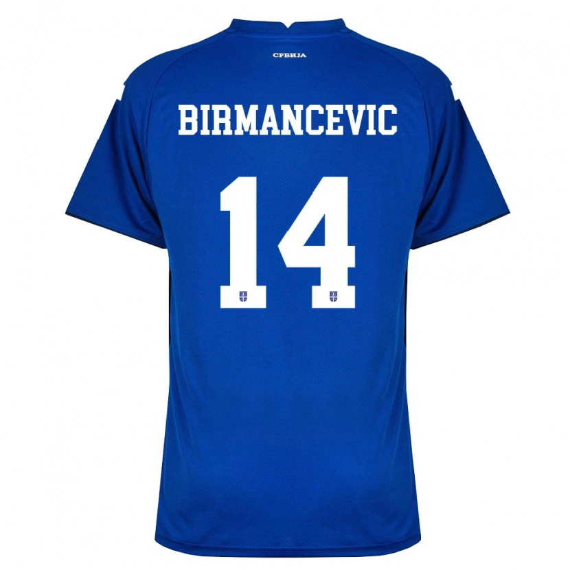 Danxen Barn Serbien Veljko Birmancevic #14 Marin Röd Hemmatröja Matchtröjor 26-28 Tröjor T-Tröja