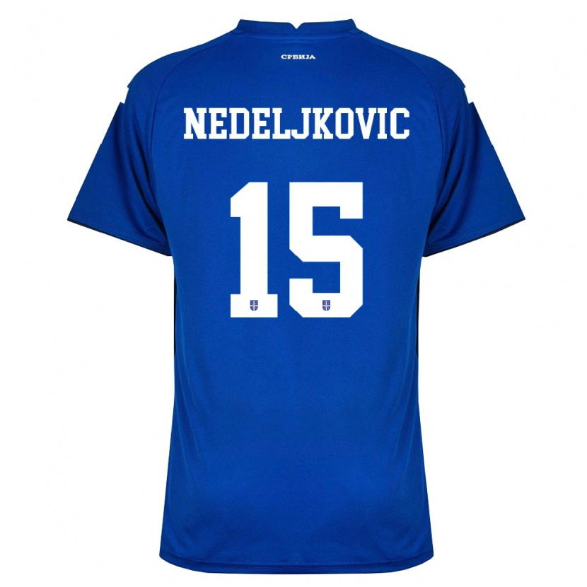 Danxen Barn Serbien Kosta Nedeljkovic #15 Marin Röd Hemmatröja Matchtröjor 26-28 Tröjor T-Tröja