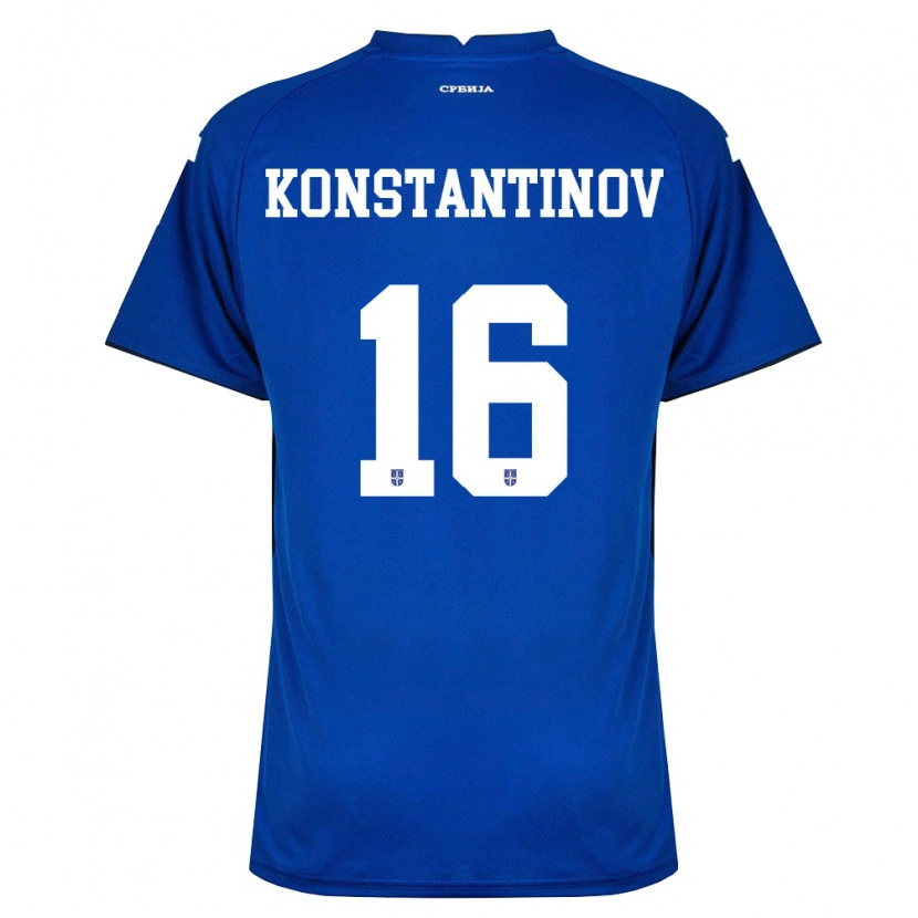 Danxen Barn Serbien Lazar Konstantinov #16 Marin Röd Hemmatröja Matchtröjor 26-28 Tröjor T-Tröja