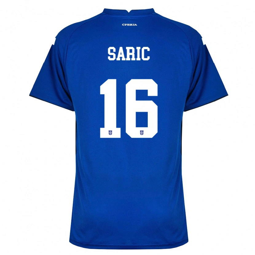 Danxen Barn Serbien Dimitrije Saric #16 Marin Röd Hemmatröja Matchtröjor 26-28 Tröjor T-Tröja